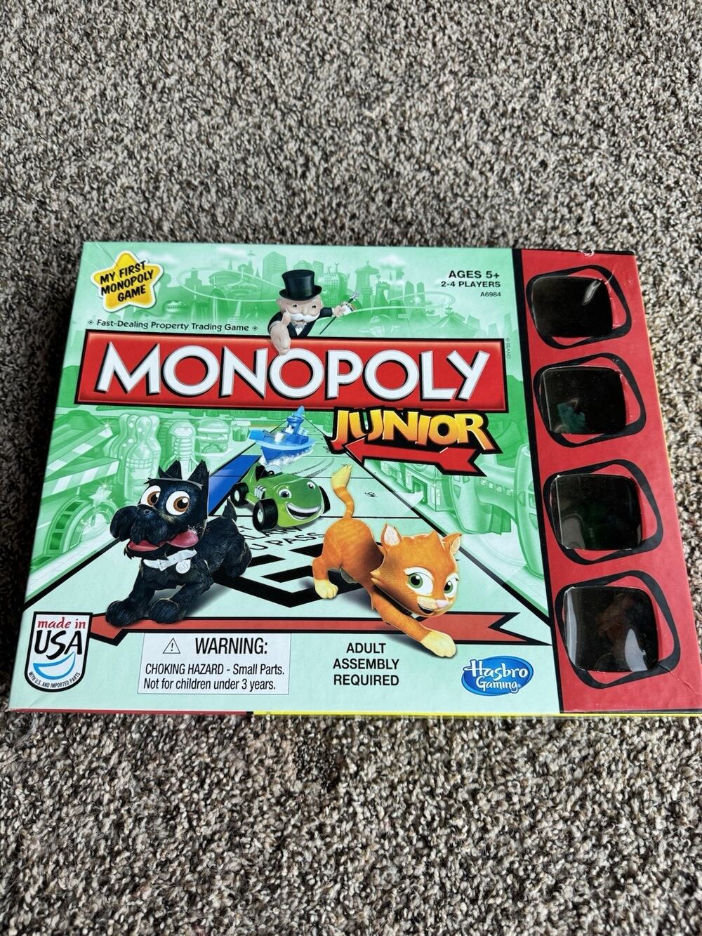 Parker Brothers Monopoly Junior 1990 Board Game Complete